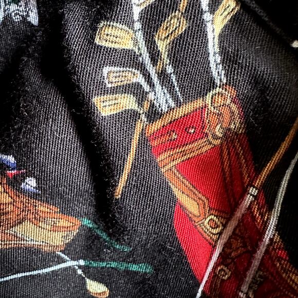 VTG Line Up Polo Sweatshirt 80s Embroidered Golf Logo 100% Cotton Black Small - Picture 3 of 5